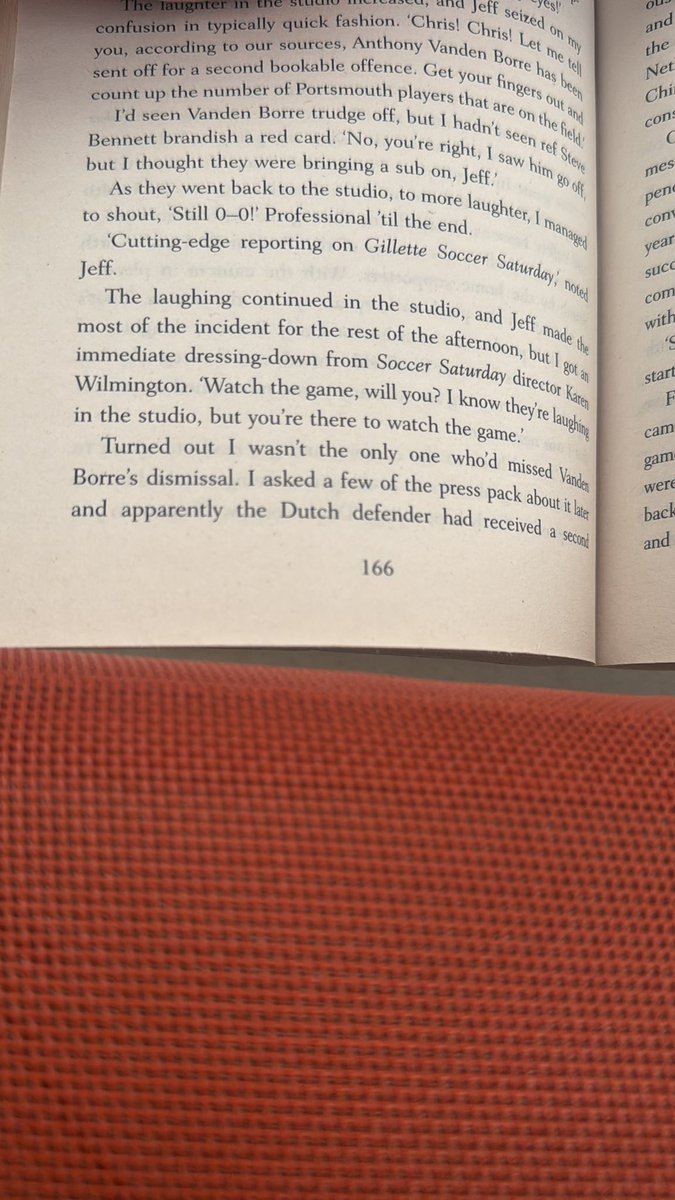 Bit of holiday reading with <a href="/chris_kammy/">Chris Kamara</a> - a great read and he really didn’t know Jeff, because he thought Vanden borre was Dutch, but he’s Belgian 😂