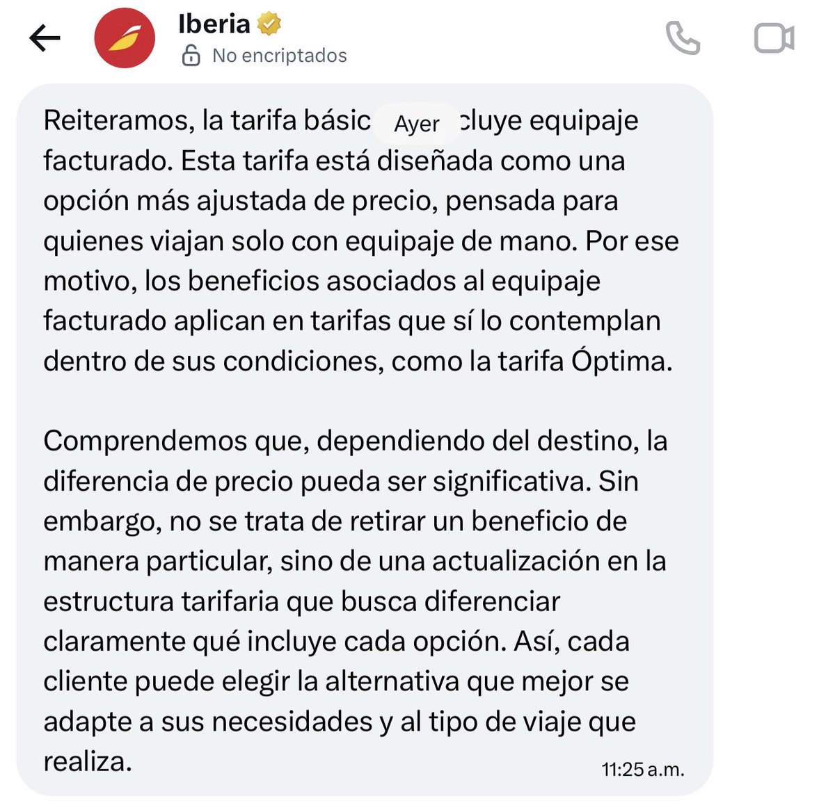 AleColmenares's tweet photo. @Iberia Y así me responden y luego me dejan sin responder… al final son decisiones tomadas sin tomar en consideración la fidelidad de sus clientes, He sido fiel a la marca desde hace muchos años como mucho de otros y siguen sin darse cuenta que es lo que mas vale… https://t.co/79khZlDgTN