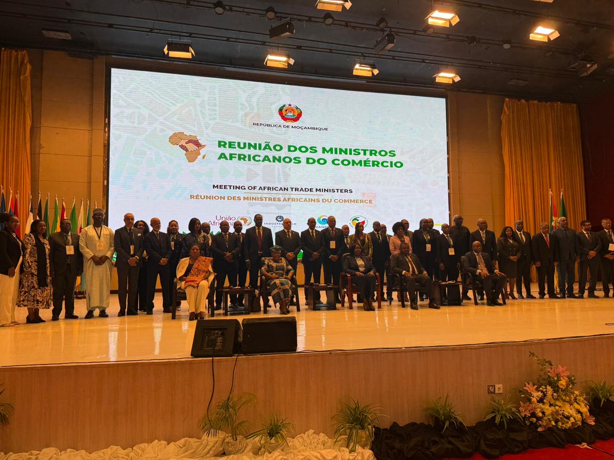 NOIweala's tweet photo. In Maputo, Mozambique at the African Trade Ministers Meeting to prepare for the 14th WTO Ministerial Conference in Yaounde. With opening statements by the Prime Minister of Mozambique H.E Maria Benvinda Levy and by myself, the Honourable Minister of the Economy H.E Basílio Zefanias Muhate @basiliomuhate, African Union Commissioner for Trade H.E Francisca Tatchouop Belobe @AU_ETTIM, and the Secretary General of the @AfCFTA H.E Wamkele Mene.

My statement focused on the realities of international trade today, the impact of tariffs and uncertainty on Africa, the need for Africans to focus on strengthening their economies and boosting intra-Africa and external trade through attraction of value chains and diversification of their trade including with the global south. Focused strongly as well on the need for reforming the WTO to better serve global and African interests
