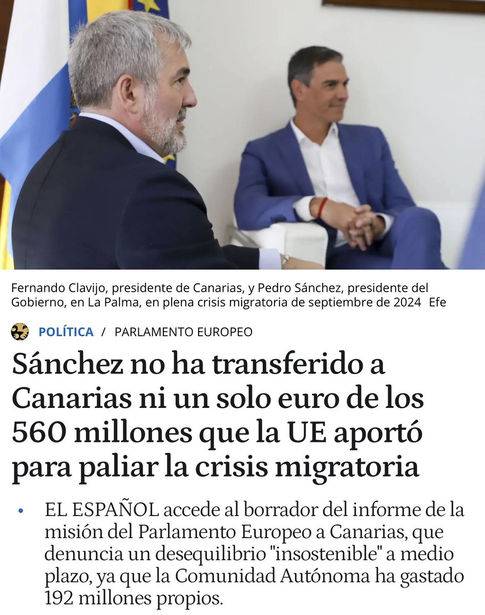 Representante del Parlamento Europeo visitaron Canarias, para comprobar in situ los problemas que está causando la inmigración y descubrieron tres cosas.

Que la mitad de los menas eran en realidad mayores de edad. 

Que el 92% de las repatriaciones son denegadas por Marruecos,