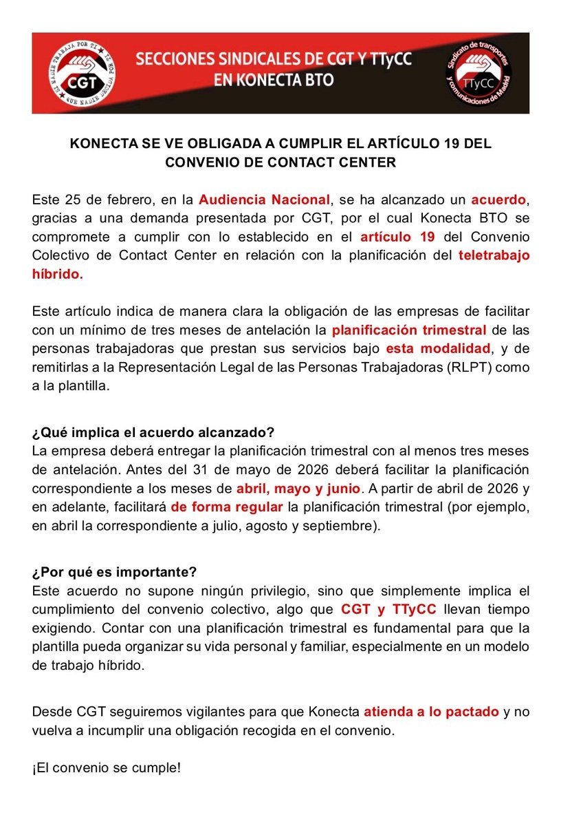 Sector Federal de Telemarketing de la CGT tweet media