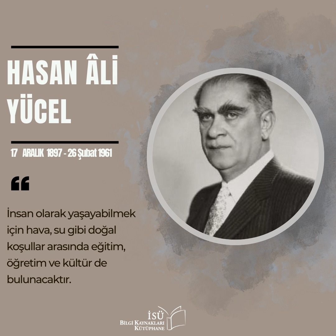 Eğitime adanmış bir ömür… 1961'de bugün hayatını kaybeden Hasan Âli Yücel’i saygıyla anıyoruz.🌿📖