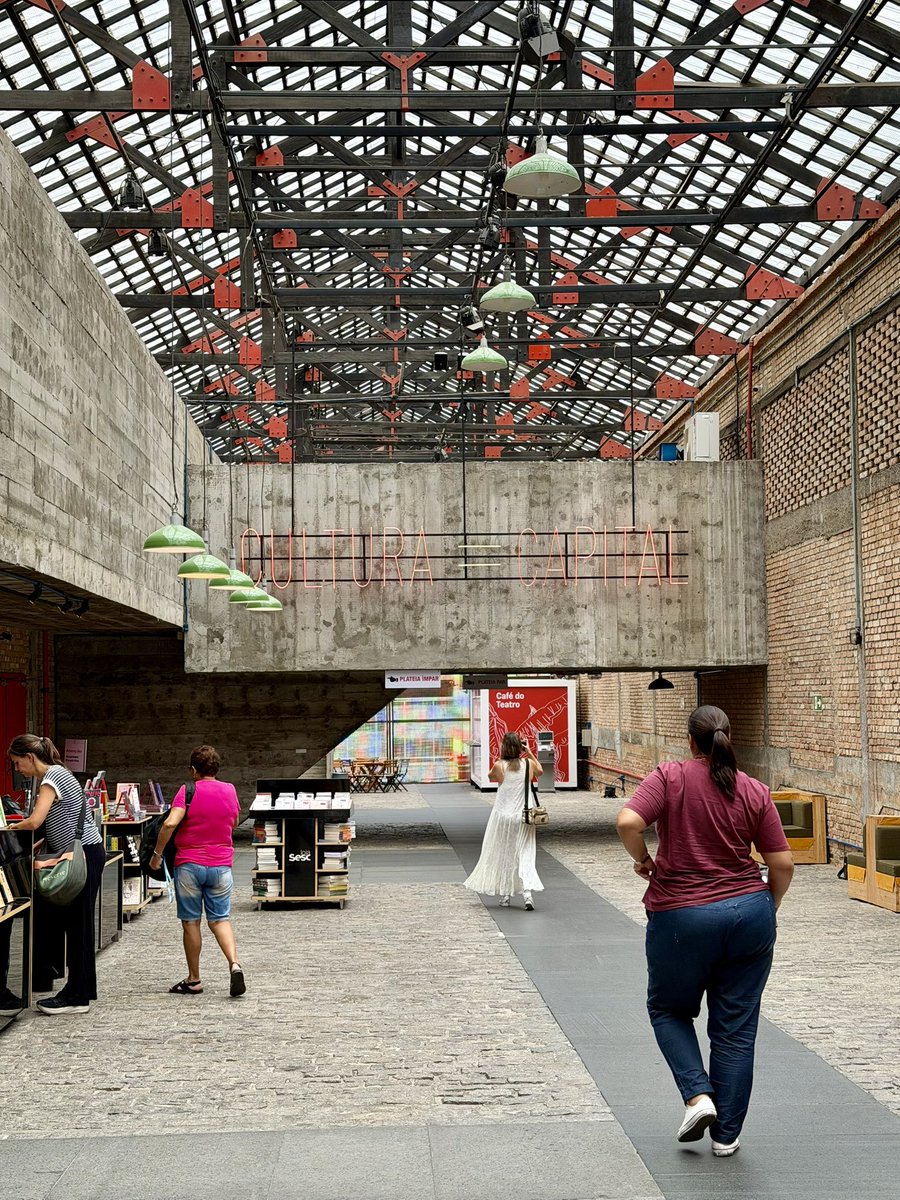 garrrish's tweet photo. I saw that first building on my trip to São Paulo. it’s a community center with multiple gyms, gallery spaces, art studios, offices, a cafeteria, a library, a theater, a coffeeshop, outdoor and indoor lounging space, and an Olympic swimming pool. all for free or low cost! https://t.co/rdYNOQ18Qr