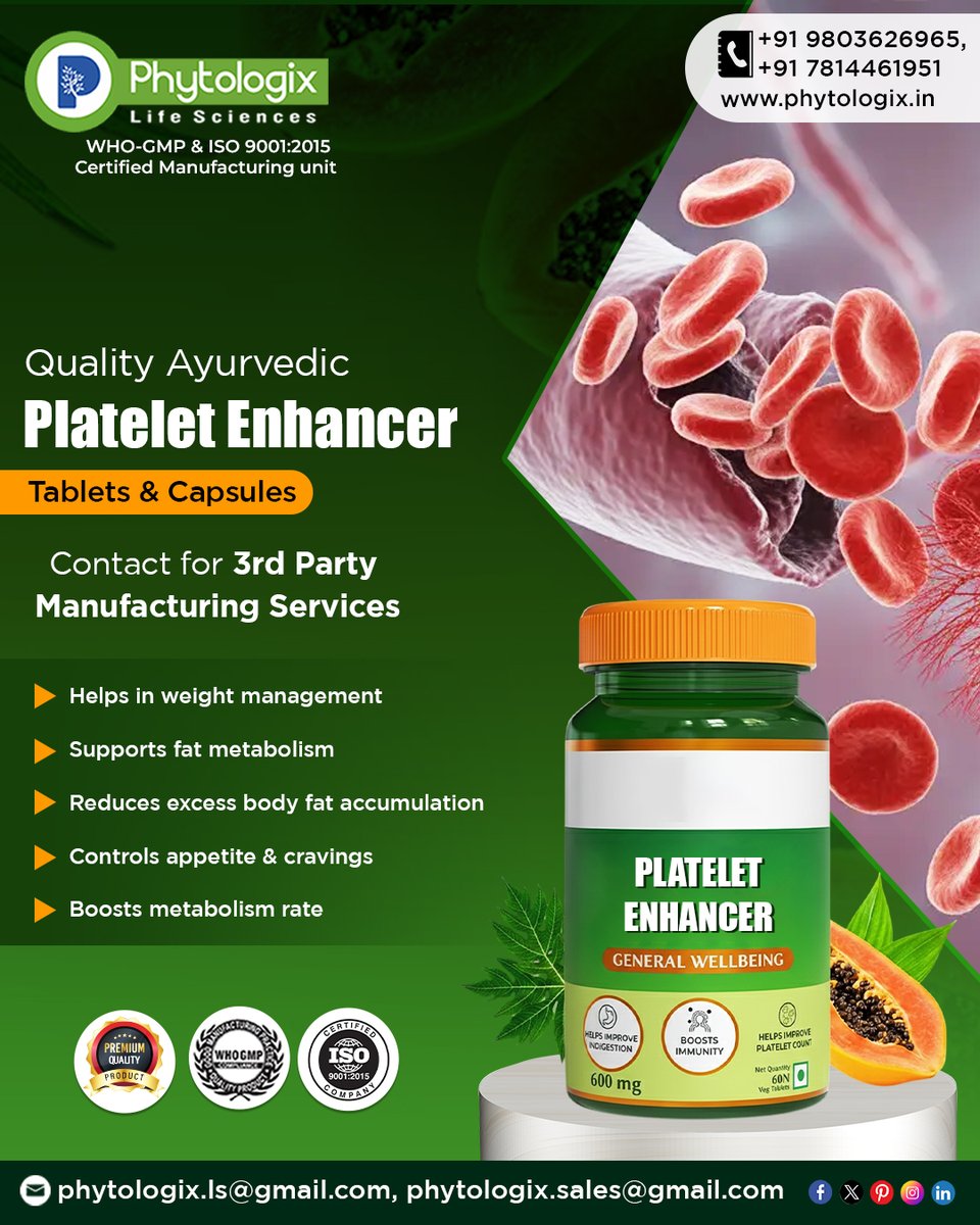 PhytologixLS's tweet photo. 🌿 Phytologix Lifesciences – Excellence in Third-Party Manufacturing 🌿
✅ Advanced production facilities 🏭
Build your brand with precision, purity, and performance. 🚀✨
🌐 Visit: https://t.co/iX7FlQiExi
📞 Call: 078144 61951
#PhytologixLifesciences #ThirdPartyManufacturing https://t.co/nLVRg8DPwH