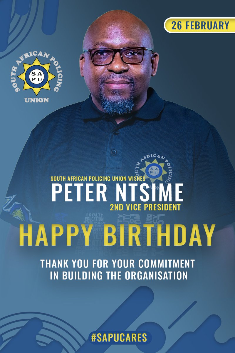 wearesapu's tweet photo. #SAPU wishes the 2nd Vice President #PeterNtsime a revolutionary happy birthday. #SAPUcares https://t.co/6THFvykVt8