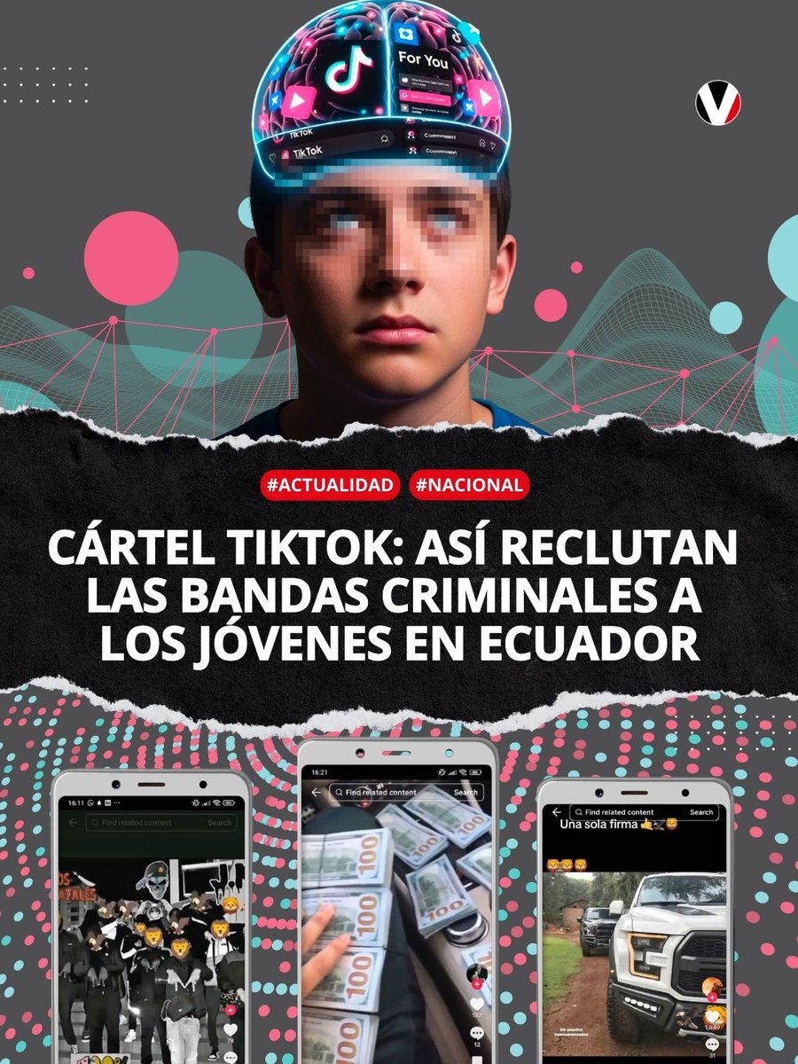 #LoMásLeído | Fuera del mapa de las autoridades, TikTok se ha convertido en terreno fértil para el reclutamiento de jóvenes, a quienes se les vende una idea romántica del crimen organizado. ¿Qué está pasando? ▶️ v.vistazo.com/4aLv6EW
