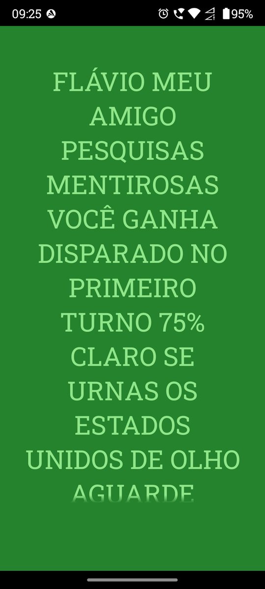 fernand44124813's tweet photo. Flávio meu amigo se os estados unidos estiverem de olho nas urnas vc ganha disparado no primeiro turno 75% será pouco https://t.co/2oJHhoj3O5