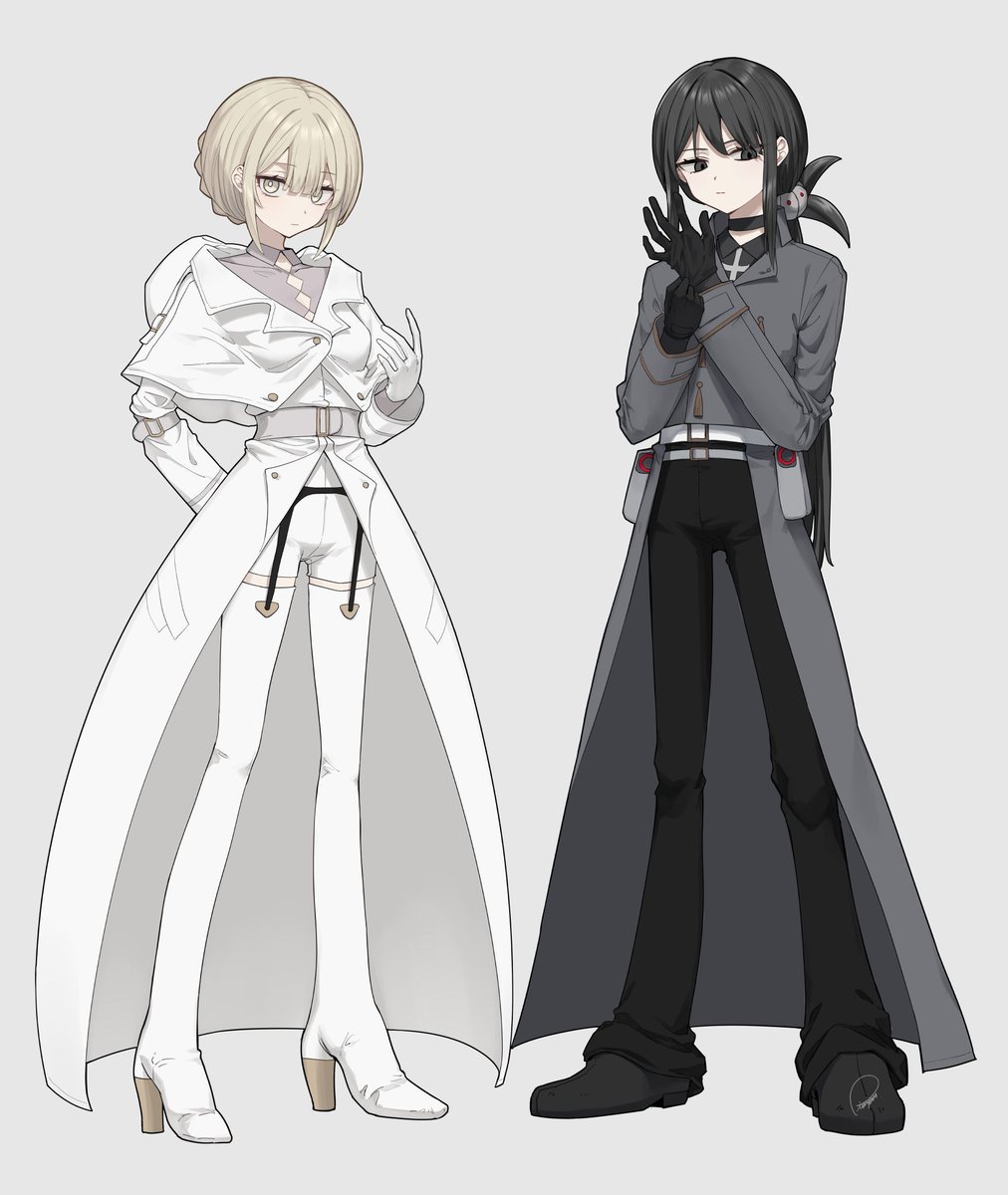 お漫画に登場予定のお二人🟡⚫️ 
#oc #一次創作 