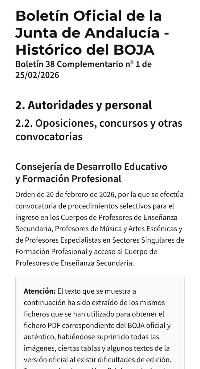 LParticipar's tweet photo. Publicada la convocatoria de Oposiciones de Educación Secundaria en Andalucía con más de 500 plazas para EF. Más información: https://t.co/BkA5eU1LiN https://t.co/KgevsKKQaM
