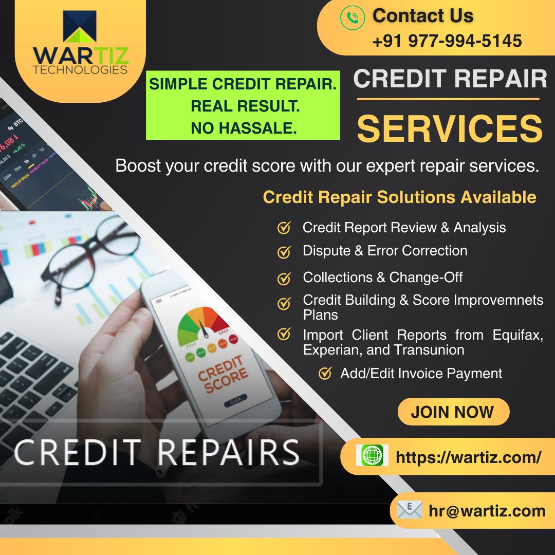 WartizTeh's tweet photo. Low credit score? 📉

Let Wartiz Technologies help you take control of your financial future with expert Credit Repair Services.

Simple process. Real results. No hassle.

📞 +91 977-994-5145
🌐 https://t.co/mbsSthUwfk

#CreditRepair #CreditScore #WartizTechnologies https://t.co/PWn8R1f8n5