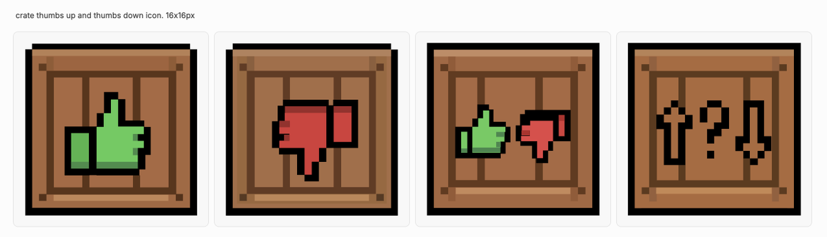 sanderv's tweet photo. @joanrod_ai @QuiverAI @a16z haha, I misspelled "crate thumbs up and thumbs down icon." https://t.co/Z1lCHzlF1F