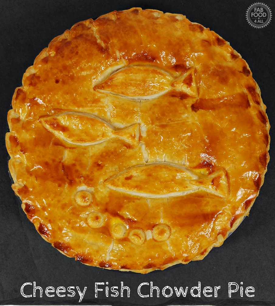 FabFood4All's tweet photo. Craving comfort food? Try our Cheesy Fish Chowder Pie! With a mix of fish pie mix, sweetcorn, leek, and cornichons in a cheesy sauce, this dish is a true winner. https://t.co/nPRHa8IZJN #ComfortFood #CheesyPie #recipes https://t.co/EjcYAN4KgQ
