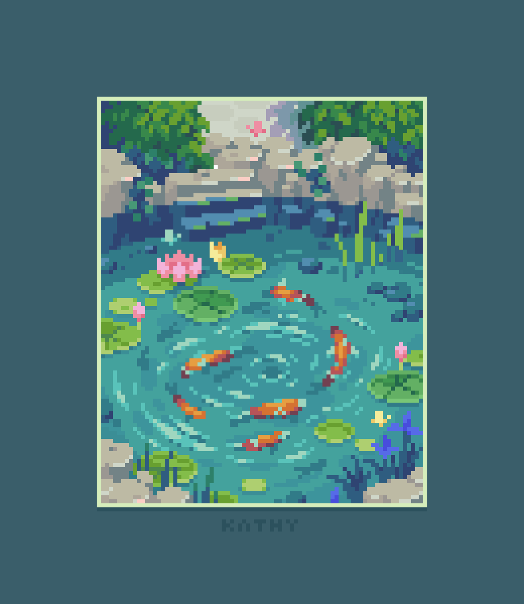 #pixelart Koi Pond for Pixyls 🎏