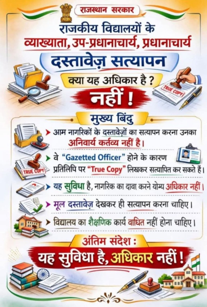 दस्तावेज सत्यापन... अनिवार्य कर्तव्य नहीं
<a href="/highlight/">highlight</a> Department of Education, Rajasthan DIPR, Department of Information &amp; Public Relations, Rajasthan CMO Rajasthan