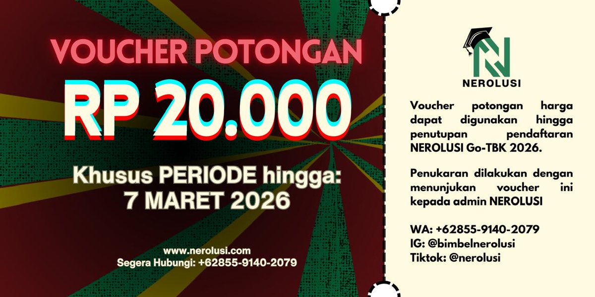 bimbelnerolusi | UTBK-SNBT, TRYOUT, UJIAN MANDIRI tweet media