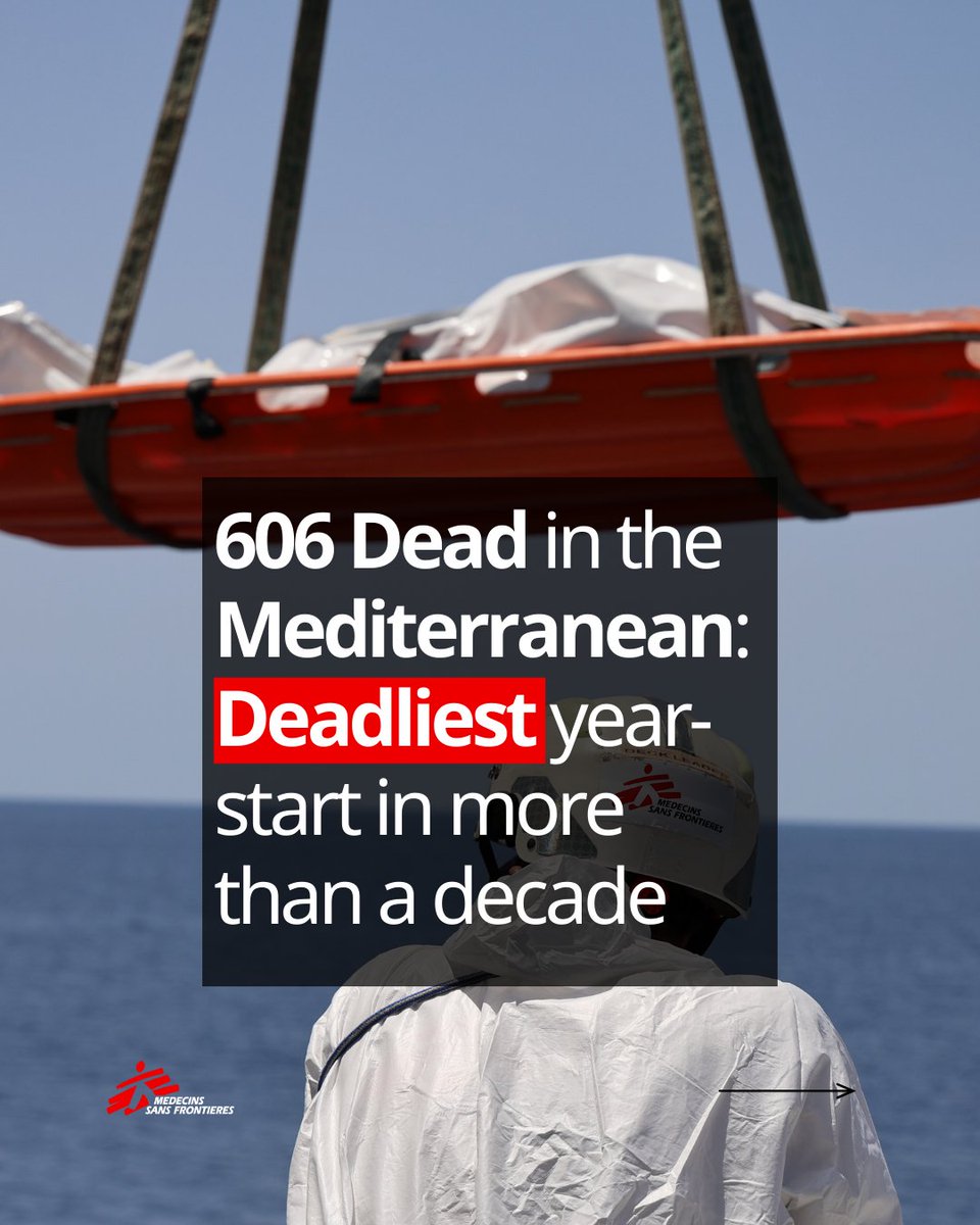 📢At least 606 people seeking safety in Europe have died or gone missing in the Mediterranean sea since January 2026. This is considered the deadliest start to a year in over a decade, according to @unmigration.