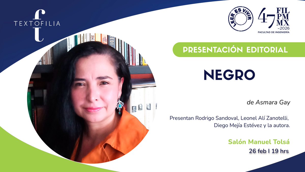 Hoy en <a href="/FILMineria/">FIL Minería</a>, <a href="/AsmaraGay/">Asmara Gay</a> presentará su libro de cuentos "Negro" acompañada por Rodrigo Sandoval, Leonel Alí Zanotelli y Diego Mejía. 

#Textofilia #FILPM #FILPM47 #AsmaraGay