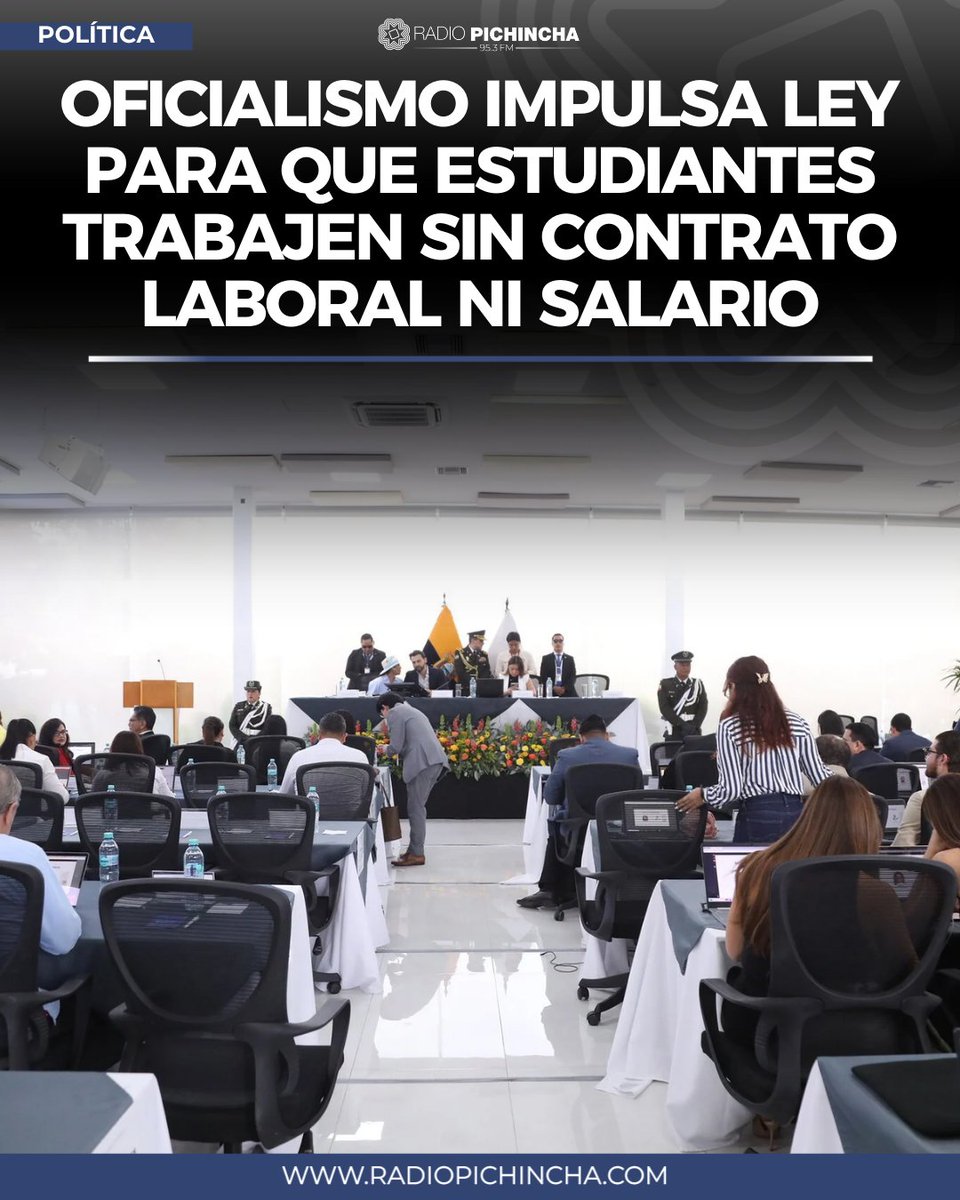 radio_pichincha's tweet photo. 🏛️#Política | La ley de formación dual impulsada por el movimiento oficialista ADN plantea fortalecer la empleabilidad juvenil mediante la vinculación directa entre estudiantes y empresas bajo un esquema estrictamente pedagógico, sin reconocer relación laboral ni establecer salario obligatorio. 
#LaRadioDeLasNoticias 
los detalles⤵️
https://t.co/ODBK7VvA40