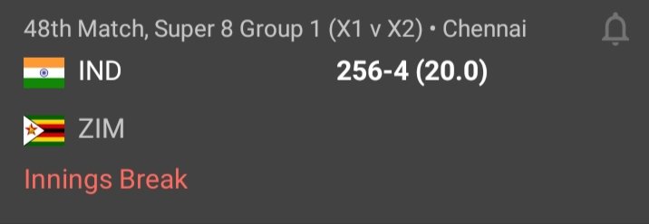imbas2003's tweet photo. WI scored 254 vs ZIM.
IND scored 256 vs ZIM.

Sunday: IND vs WI.
Absolute cinema loading… 🔥
#INDvsZIM #INDvsWI https://t.co/pw3pG8gmFh