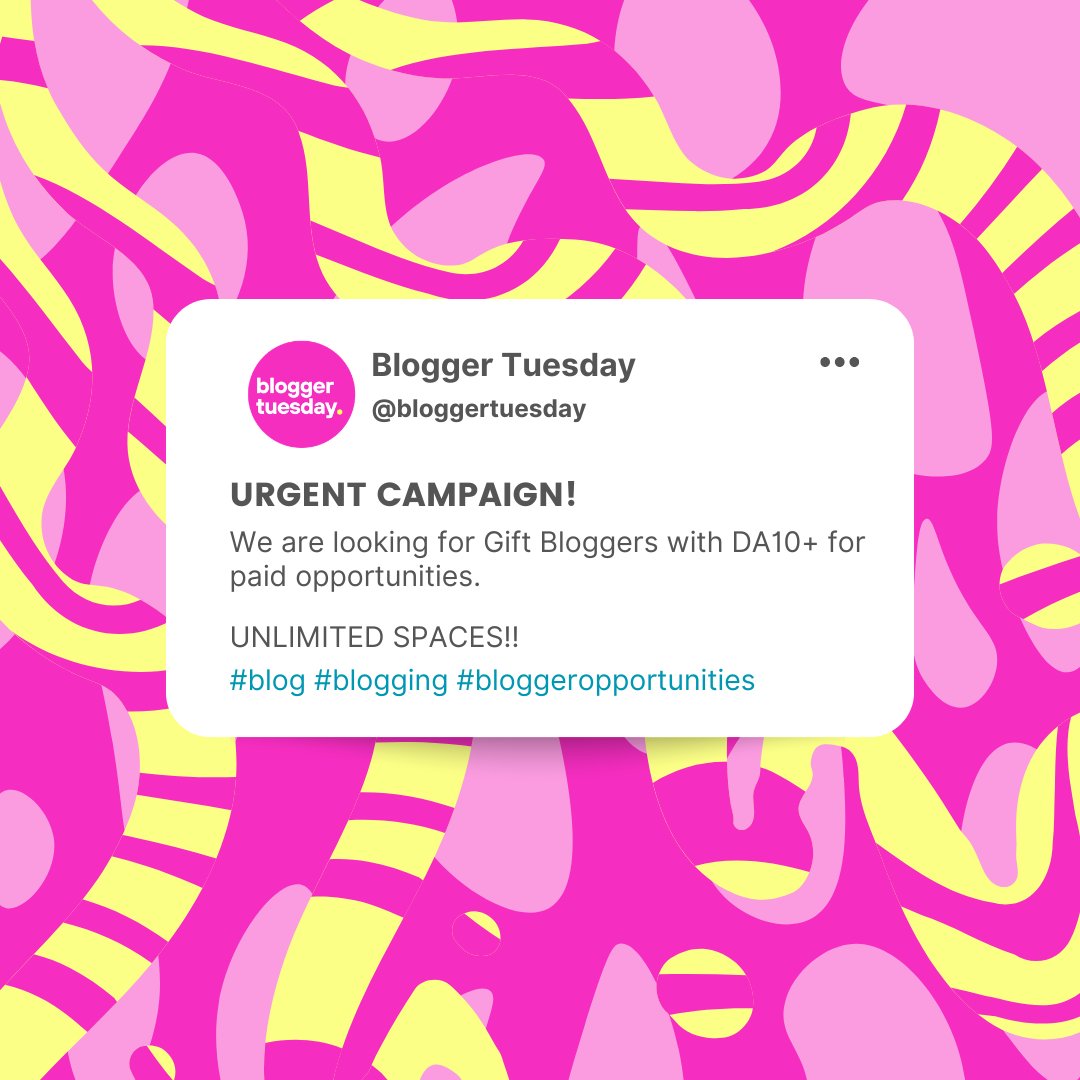 Blogger Tuesday tweet media