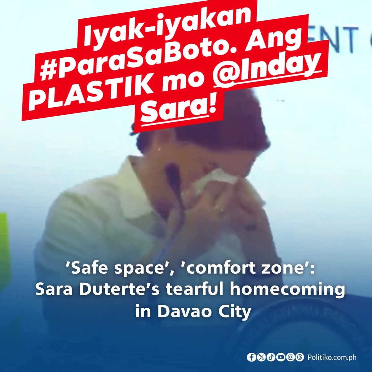 nabunturanguy's tweet photo. Saba diha Inday! 
Nung gumastos ka ng ₱125M in 11 days, di ka ba naiyak?
Nung biyahe ka nang biyahe gamit ang pera ng bayan para sa security mo, di ka ba naiyak? 
Nung wala kang ginawa bilang VP kundi magbyahe, mag tree planting, mag-attend ng mga coffee parties, di ka ba naiyak?
AY OO NGA PALA, KAMI ANG NAIIYAK SA GALIT SA YO.
