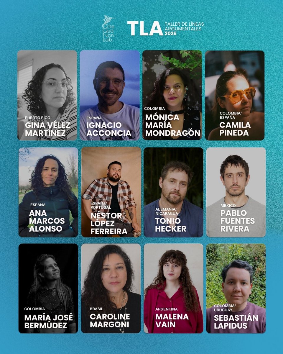 CineQuaNonLab's tweet photo. El Taller de Líneas Argumentales reúne a cineastas independientes de todo el mundo para fortalecer sus proyectos desde la idea hasta el tratamiento. ✍️

Felicitamos a quienes han sido seleccionados para esta edición.¡Bienvenidas y bienvenidos! 🙌 https://t.co/FZaBiYucCu