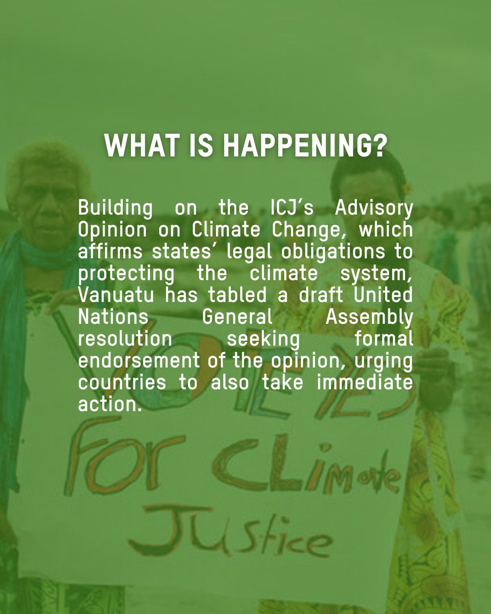 Oxfam's tweet photo. Next month, Vanuatu will bring a climate resolution to the United Nations General Assembly.
A moment for cooperation & accountability.
Climate justice means making rich polluters pay.
#MRPP @WY4CJ @pisfcc https://t.co/NygDmJ6HG1