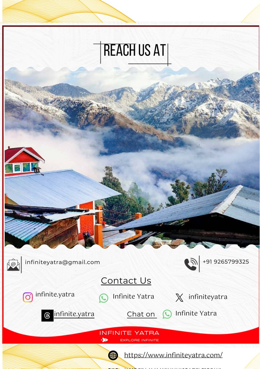 infiniteyatra's tweet photo. DAYARA BUGYAL WINTER TREK

Dehradun – Basecamp – Summit – Back to Dehradun

Altitude: 12,500 ft

Duration: 4D / 3N

Difficulty: Easy to Moderate

Frozen landscapes. Endless meadows.
Himalayan magic in every step.

Limited Slots Open.

#dayarabugyal #travel #treks #infiniteyatra https://t.co/cBaeh8n8qY