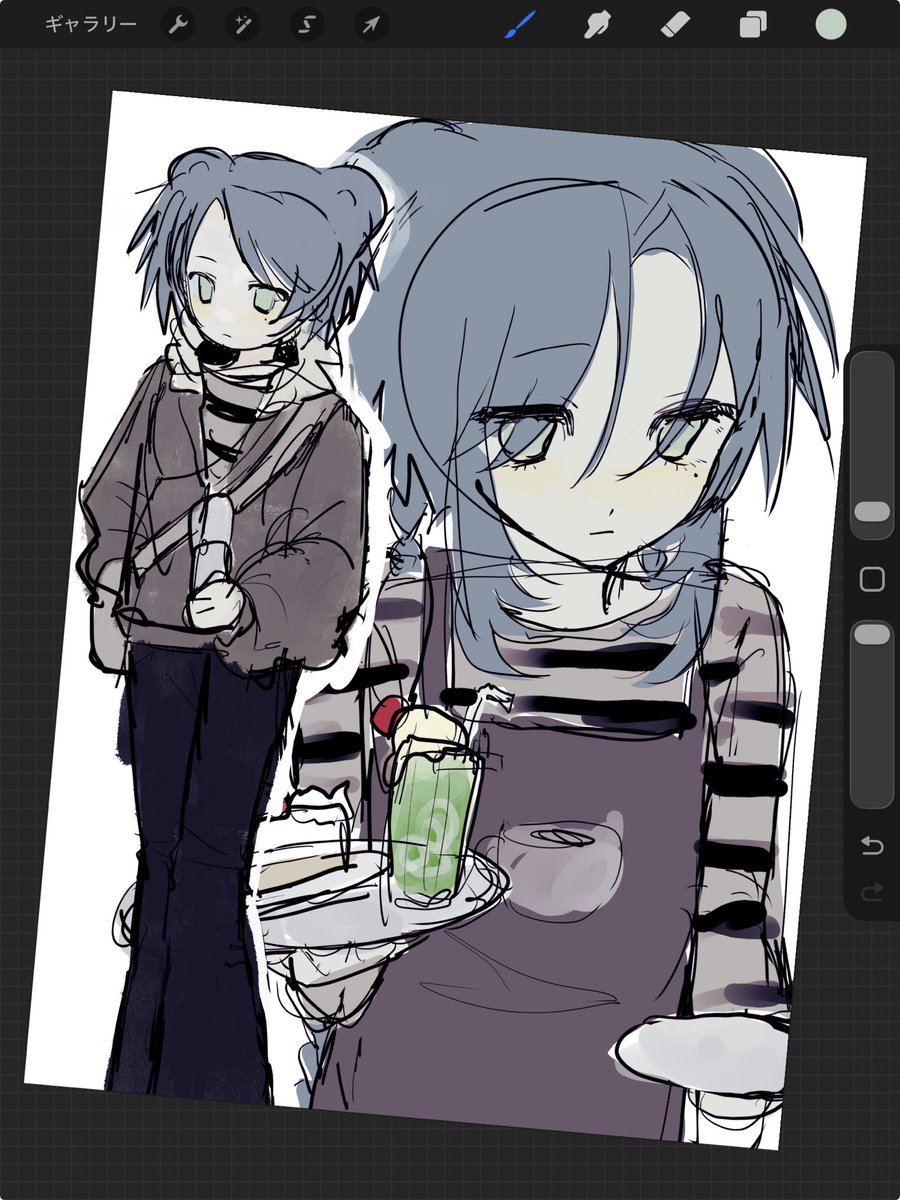 Nihiru_810's tweet photo. ラフ https://t.co/CrMja795Ep