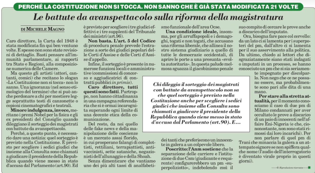 La costituzione è stata modificata 21 volte di <a href="/magnomiche/">Michele Magno</a> #SeparazionedelleCarriere