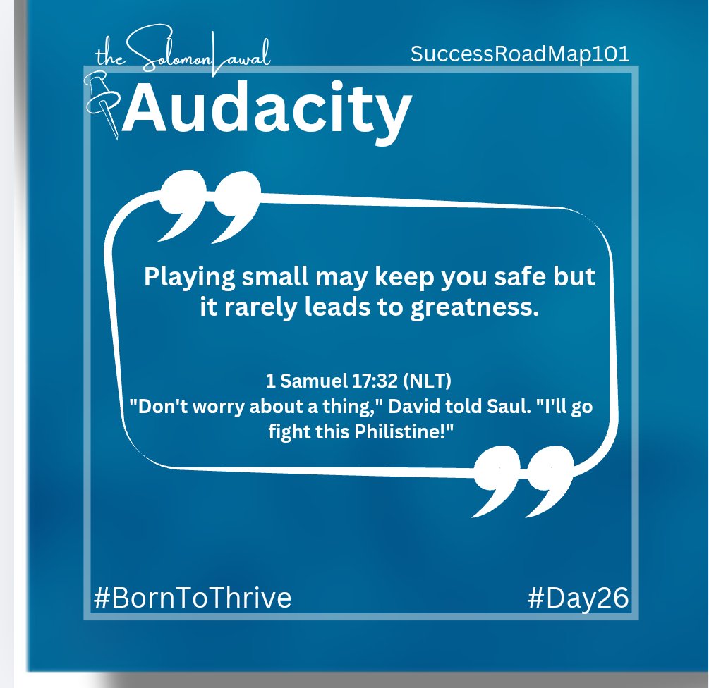 _GODSdeed's tweet photo. Audacity is a secret ingredient in the recipe of greatness. It accounts for that significant difference between 'being average' and standing head and shoulder above your contemporaries. https://t.co/qZPuzJ7LPS