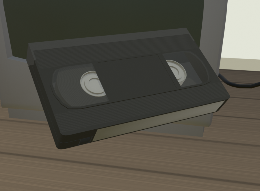wanconogame's tweet photo. ブラウン管テレビとVHSビデオテープを作りました
 #blender #ゲーム制作 https://t.co/OYwdohpy1r