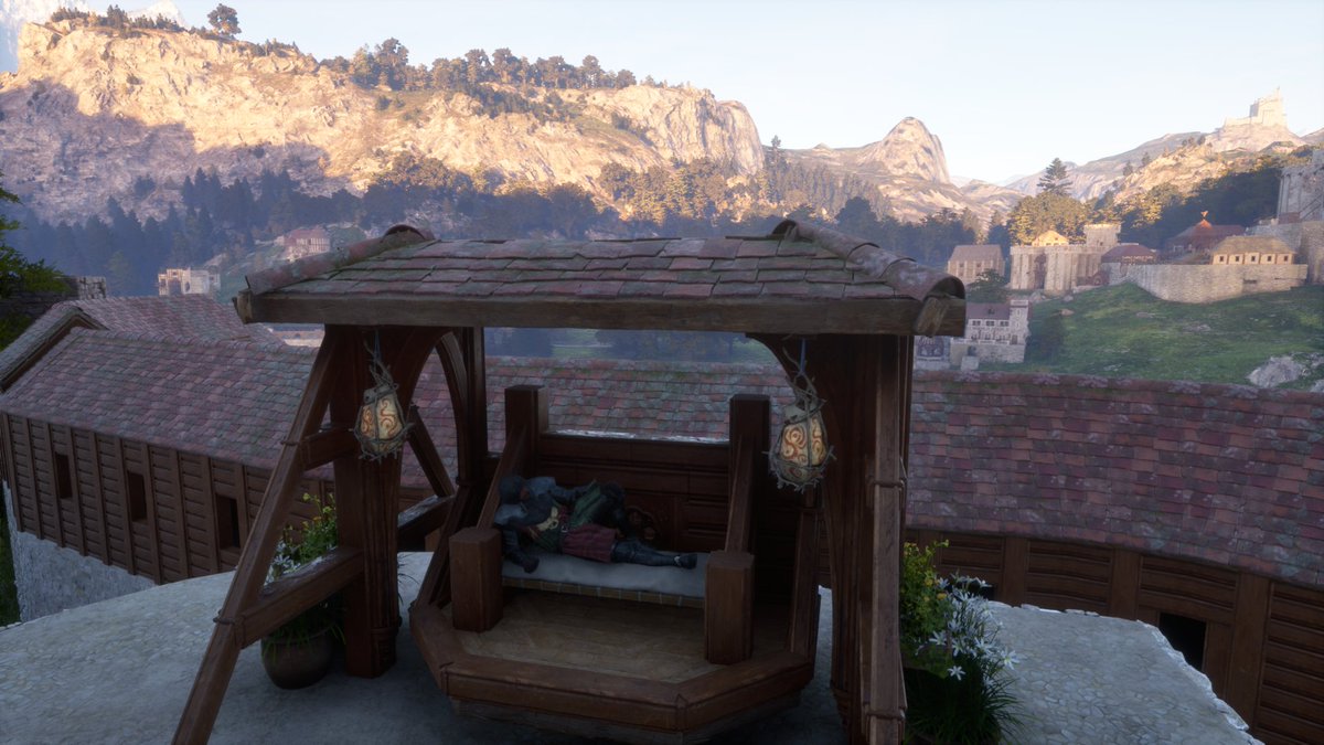 PlayPaxDei's tweet image. Chilling on your terrace, by a lake or in a cosy cottage… What about spending part of your weekend in Pax Dei and starting to relax?

#PaxDei #WeekendVibes #CommunityCreations