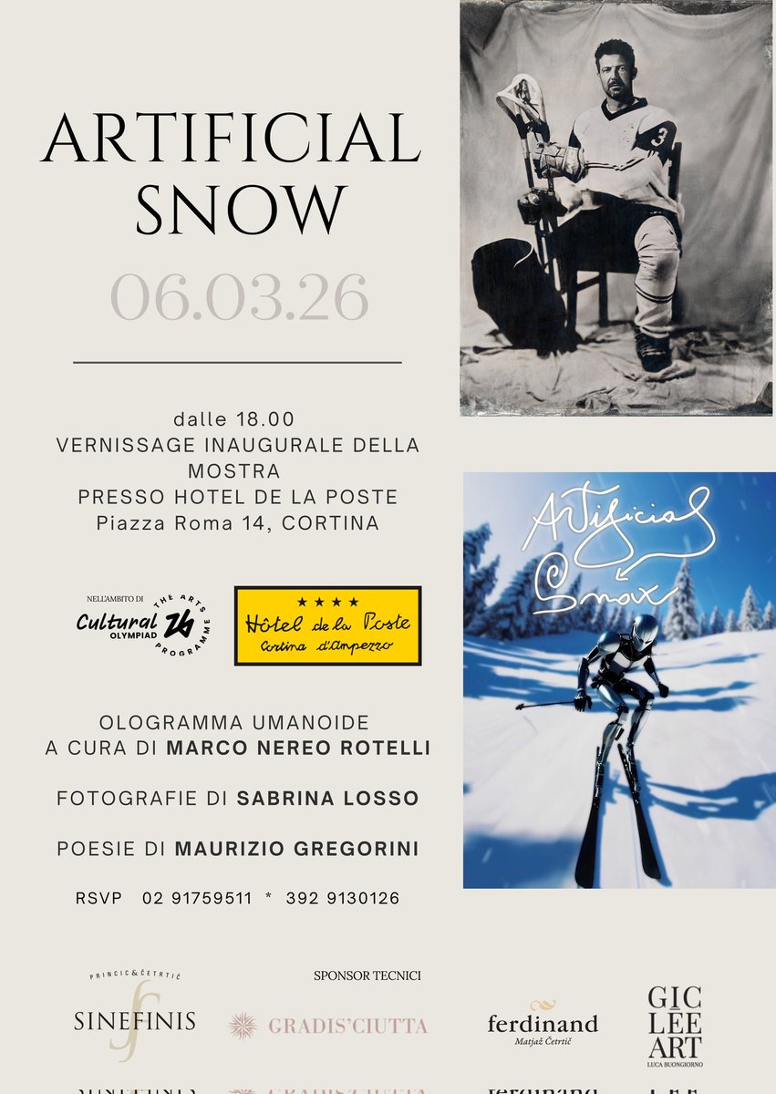 Dopo il grande successo a Milano la mostra da me curata per le Olimpiadi culturali si spostera' a Cortina d'Ampezzo