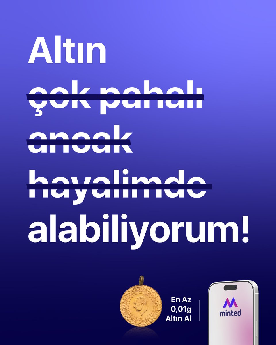 MintedTurkiye's tweet photo. 74,11 TL'den başlayan fiyatlarla (güncel değer) altın birikimi yapmak 📲Minted'la kolay!

Detaylı bilgi: https://t.co/Z29BHpCbMK https://t.co/cT9t1ui96B