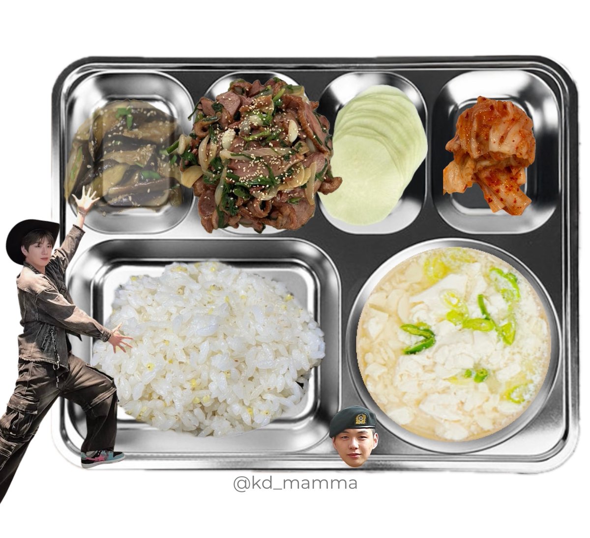 〔 2026년 2월 27일 석식 〕
밥
순두부백탕
훈제오리볶음
가지볶음
무쌈
배추김치
   ᑎ__ᑎ      ᐱ__ᐱ     ᕱ__ᕱ
   (˶.•o•˶)    ( .•ω• )    ( .•⤚• )
ଘ(ა       )    (ა     ૮)｡   ( 🦆٩)੭