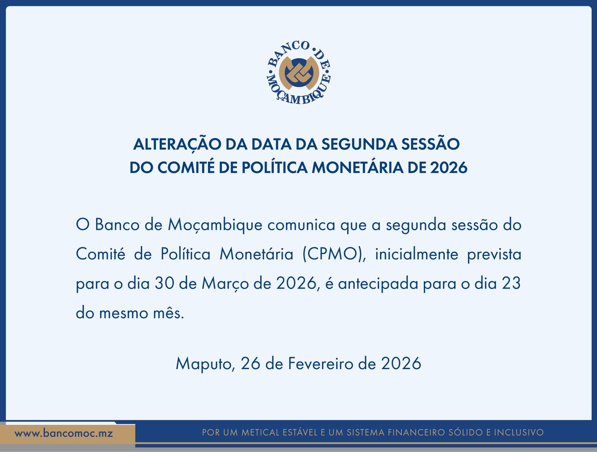 Banco de Moçambique tweet media