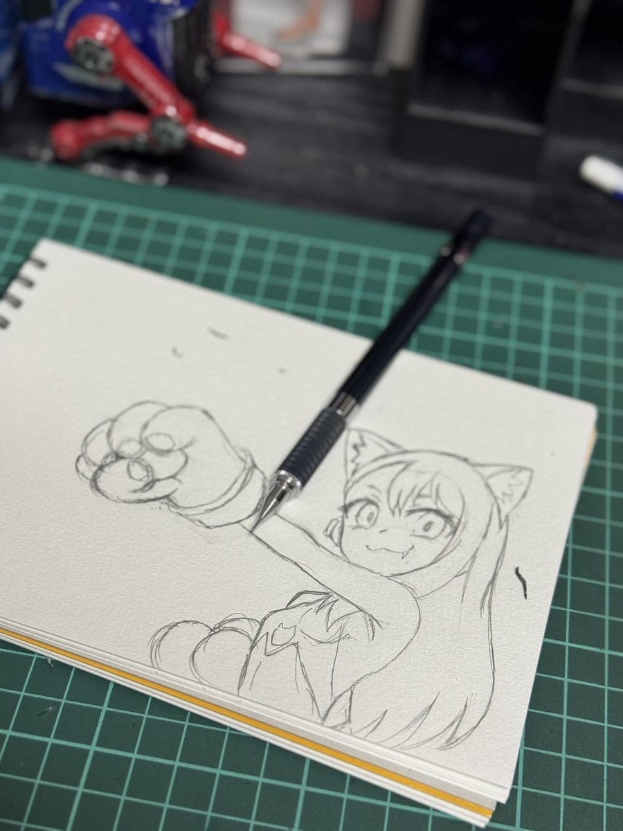 taqmin39's tweet photo. 今日も疲れた😓眠いから寝る😪💤

なかなか可愛く描けそうだぞ🐈😊
#長瀞さん
#イジらないで長瀞さん https://t.co/qcxg8WTi94