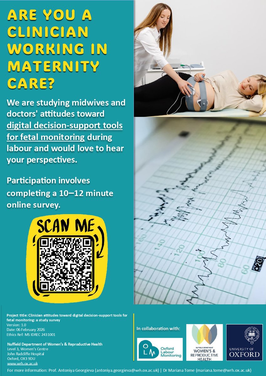 MarianaTom7903's tweet photo. CTG decision support tools, do you trust them?

Share your perspective in our short survey. Midwives, obstetricians, trainees, and students in labour ward practice are welcome.
Take part here: https://t.co/UWN4jKvjyV
#Midwifery #Obstetrics #CTG #FetalMonitoring #DigitalHealth https://t.co/lttdnz0KJG