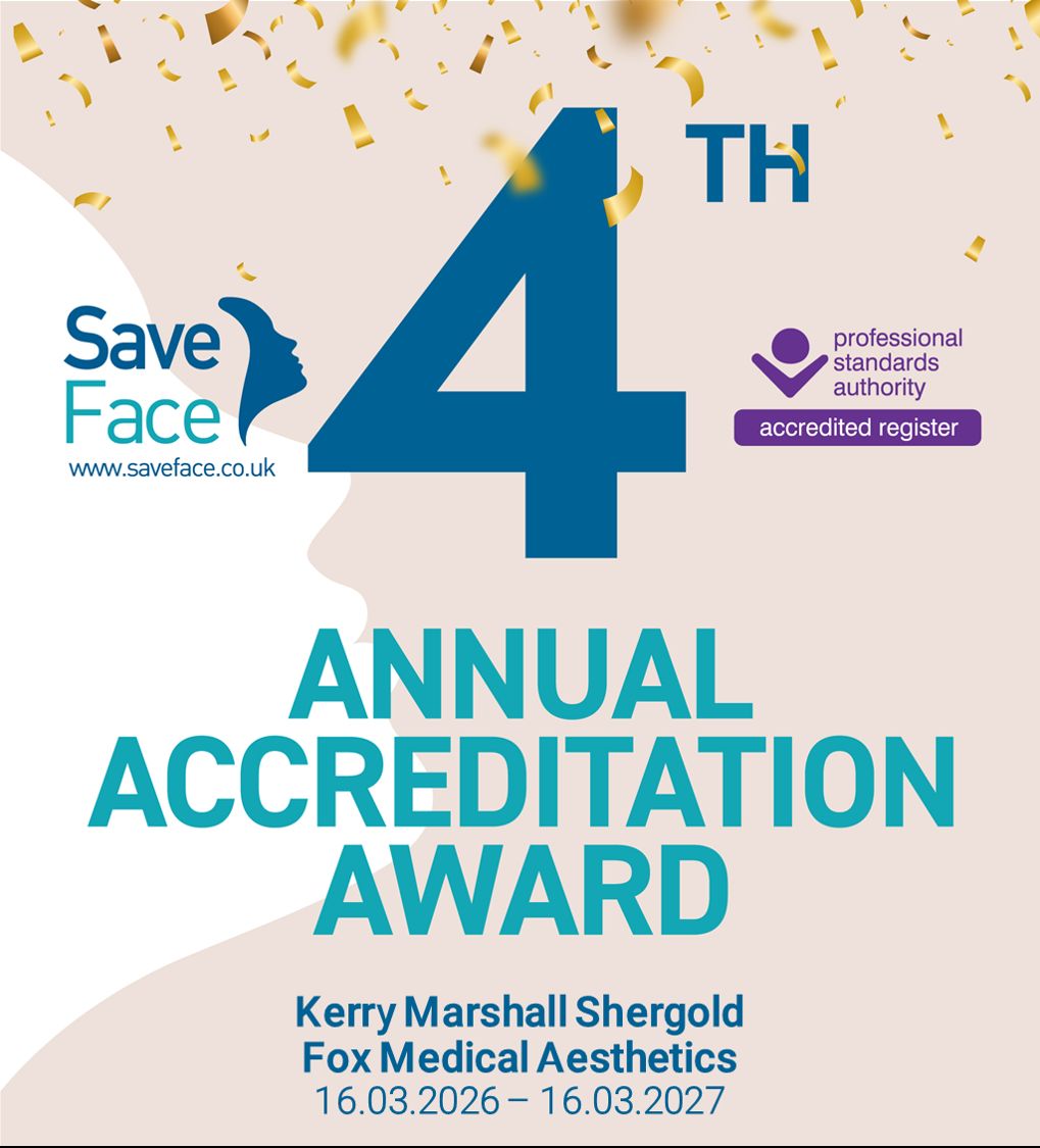 SaveFaceUK's tweet image. A big thank you to Kerry Marshall Shergold of Fox Medical Aesthetics for renewing her Save Face accreditation for the 4th year running. Explore her accredited clinic here: buff.ly/cqKA57r? 
#FourthYear #Hitchin #SaveFace #SafePractice #StaySafe #Injectables #Aesthetics