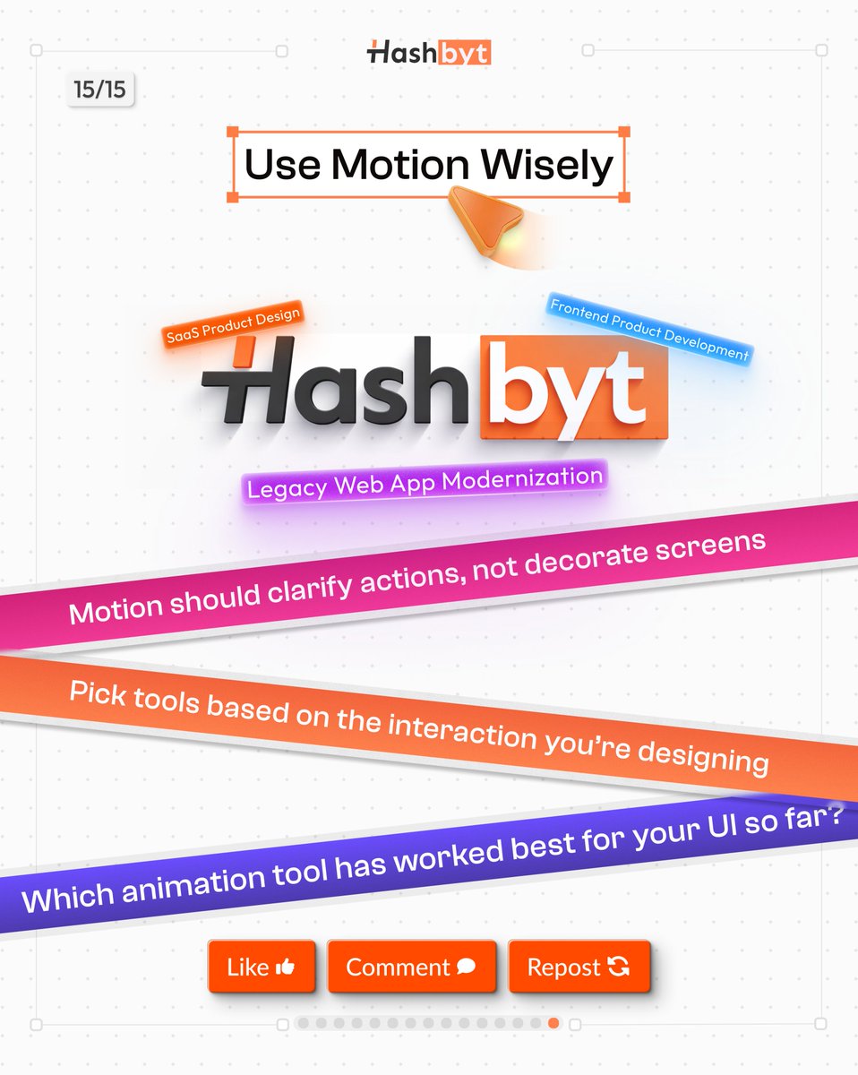 hashbyt's tweet photo. Motion should clarify actions, not decorate screens.
If it doesn’t help users, remove it.
#UXPrinciples https://t.co/aAp0i9hi3U