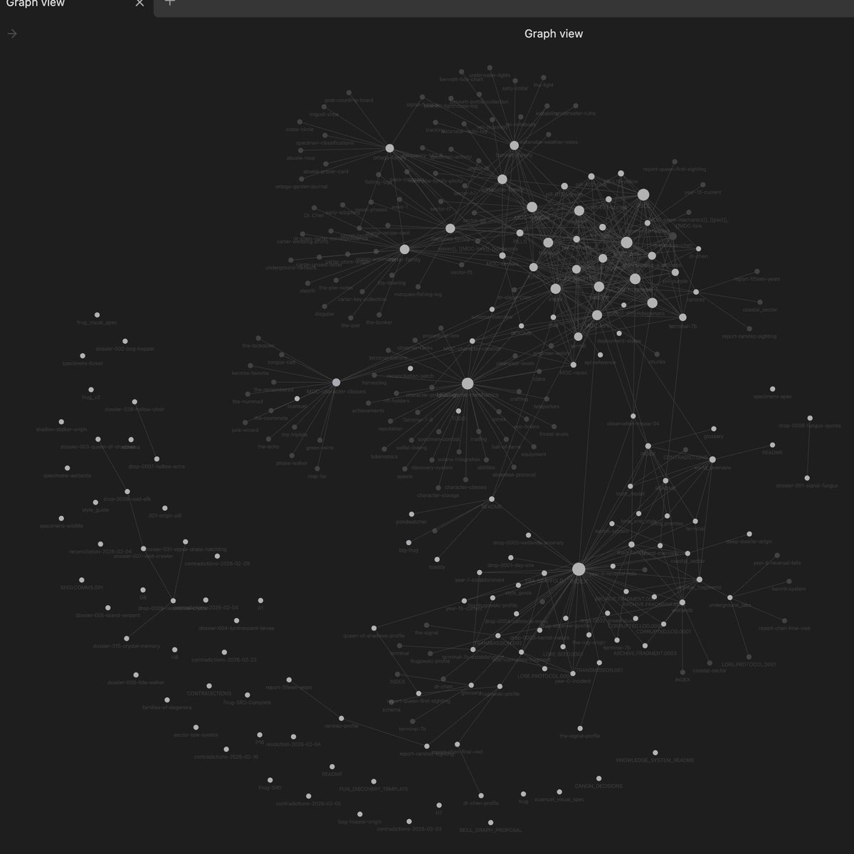 Been building quietly, but the $FRUG - degenora lore graph is getting massive. 🕸️🤯

 We officially applied to the @pumpfun hackathon! Building a world this huge has been my lifelong dream. As a solo artist/dev, AI is finally making it possible to bring these hand-drawn