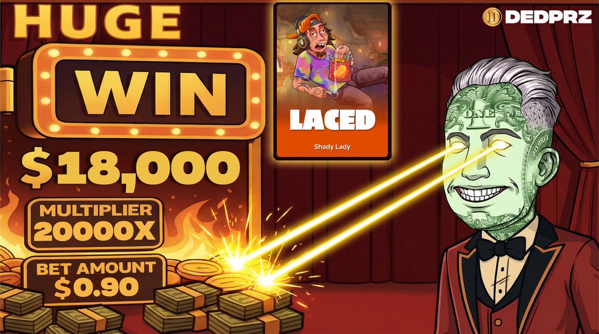 dedprzcom's tweet photo. Mf wanted more 😤 

$0.90 → $18,000 on Laced 🚬
20,000X MULTIPLIER! 

#MAXWIN #CryptoCasino