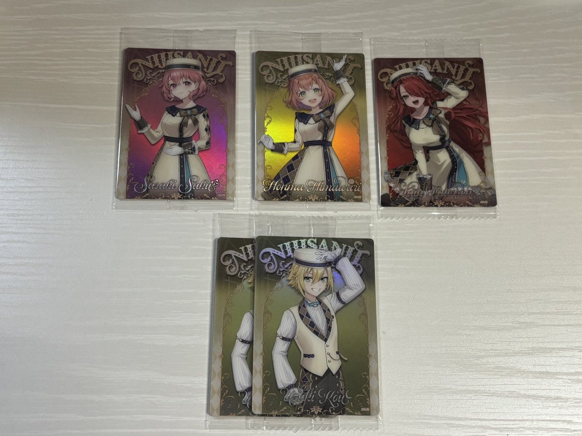 orimyuu89's tweet photo. 【交換】にじさんじ ウエハース2 ウエハース1

譲：画像1〜3枚目参照

求：画像4枚目参照

郵送希望
まとめての方優先

検索からでもお気軽にお声がけください https://t.co/DEYLrZOvuz