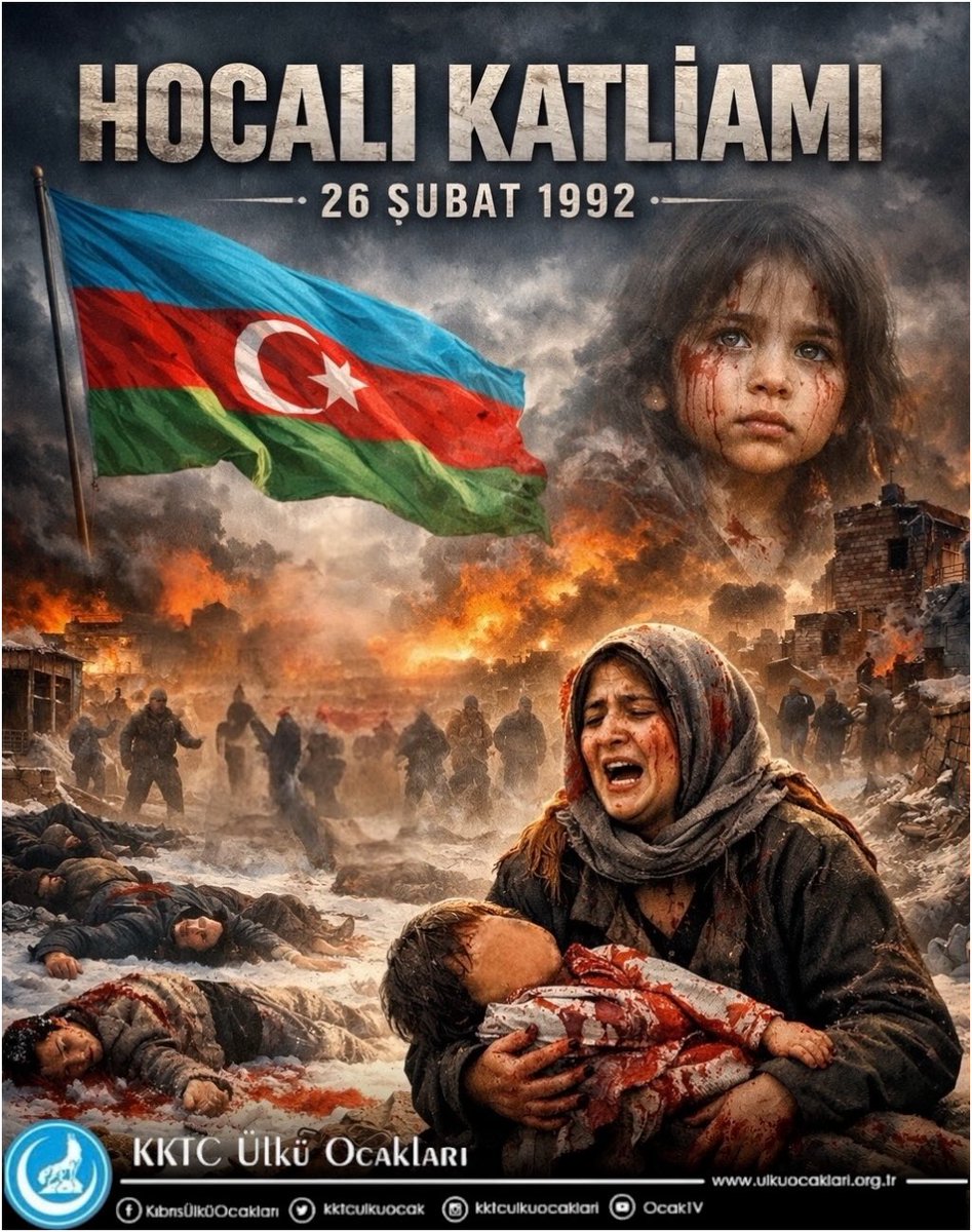 Hocalı’da insanlık sustu, vicdan kanadı
Kadınlar, çocuklar, siviller hunharca katledildi.
Bu acı sadece Azerbaycan’ın değil, tüm Türk milletinin yüreğine kazınmıştır.Şehitlerimizi rahmetle anıyor, mazlumların feryadını yüreğimizde taşıyoruz.
<a href="/ayyildirim1/">Ahmet Yiğit Yıldırım</a> 
<a href="/fatiharici61/">Fatih Arıcı 🇹🇷🇦🇿</a>