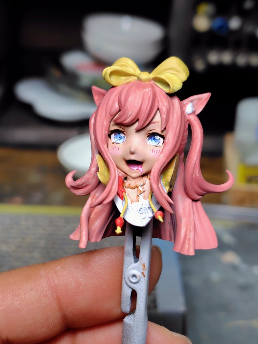 d*7様 アグネスデジタル　ガレージキット ガレージキット アグネスデジタルミニ胸像の進捗です。 アイペイントを