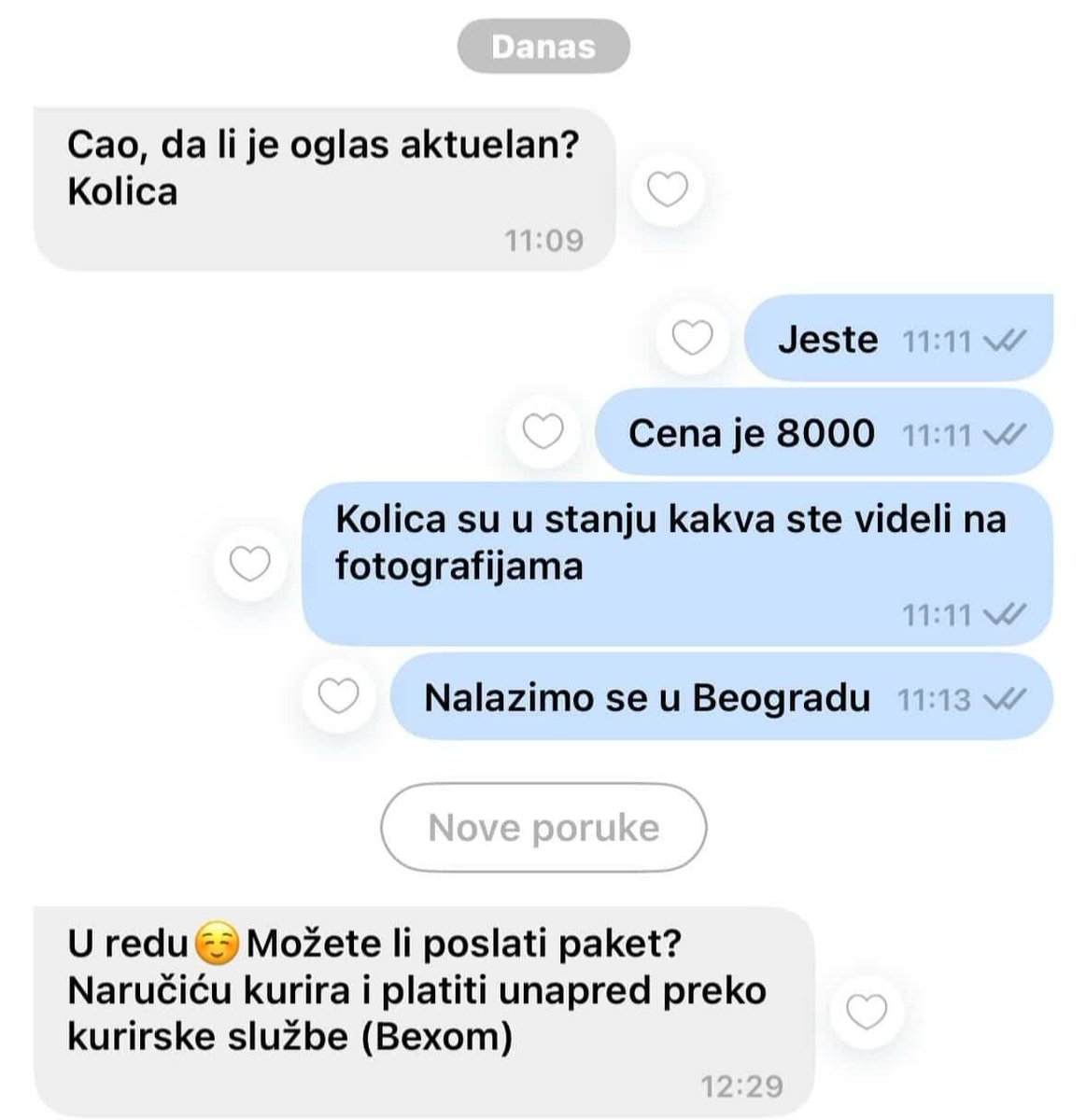 UBKEFEKTIVA's tweet photo. Da li znate o čemu se ovde radi❓

U pitanju je prevara, čije su mete prodavci na platformama za prodaju, uglavnom polovne robe. Nakon ulaska u konverzaciju, navodni kupac će poslati link, na koji treba ukucati podatke sa kartice, radi navodne uplate novca.

Ko se zezne i to uradi, ostaće bez novca sa tog računa‼️