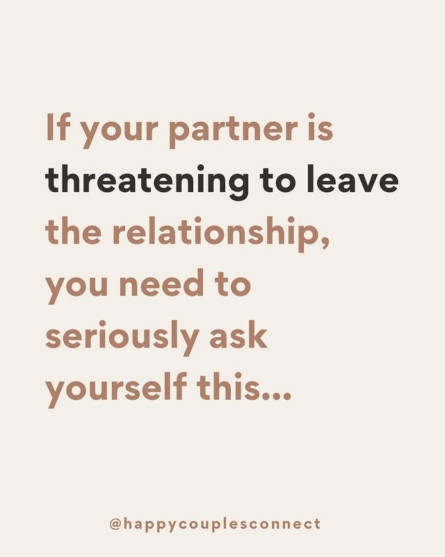 happycouplesc's tweet photo. When someone threatens to leave, it's often not just about the surface-level issue.

It's a cry for change. It's a signal that something deeper is happening.

This shouldn't be taken lightly.

If you're both willing to lean into the discomfort of hon... https://t.co/EkiRvkOlFG