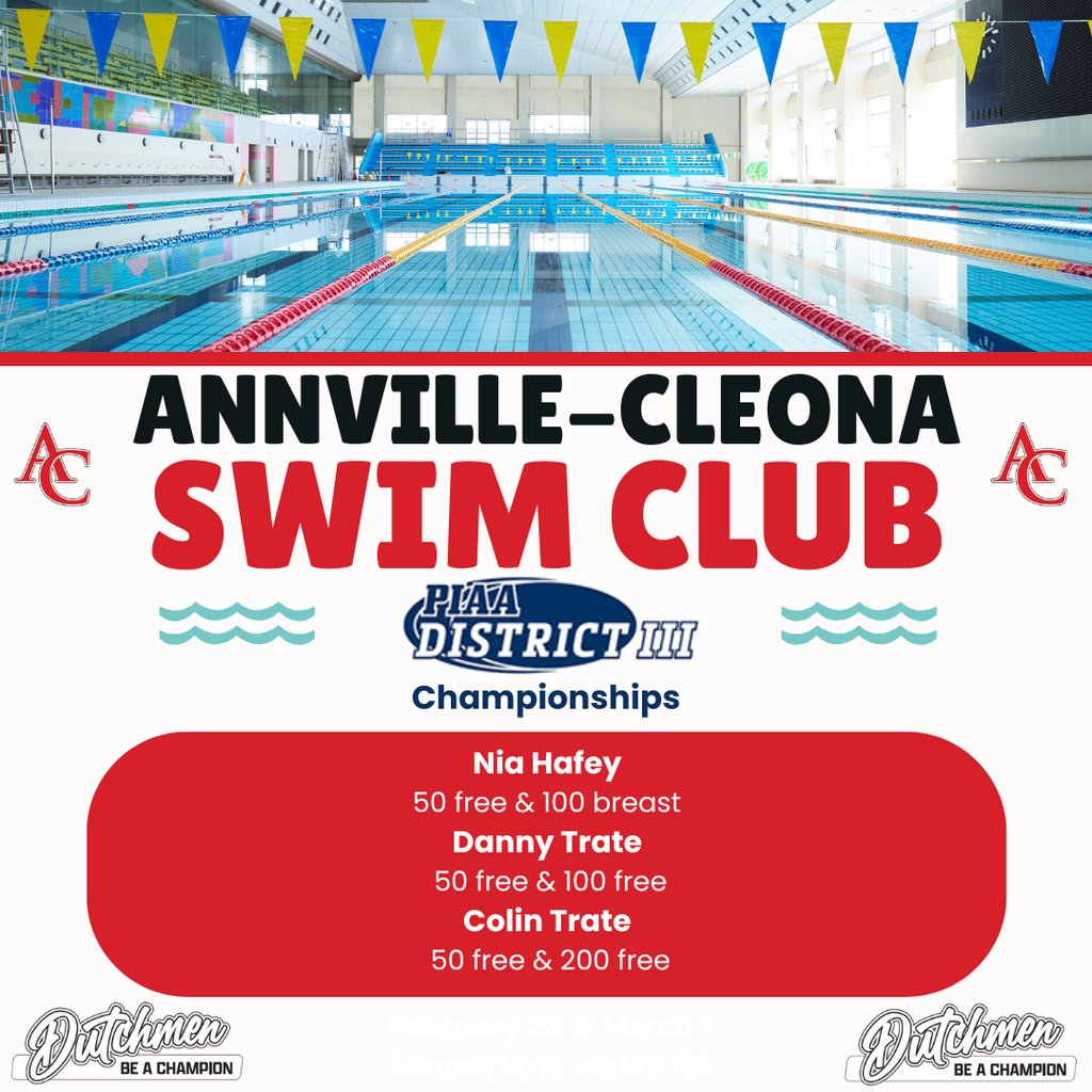 ac_principal's tweet photo. Good luck to our swimmers as they dive into the District III Championships at Cumberland Valley this weekend!  Time to let all that training pay off. https://t.co/Z4xNkkgbdI