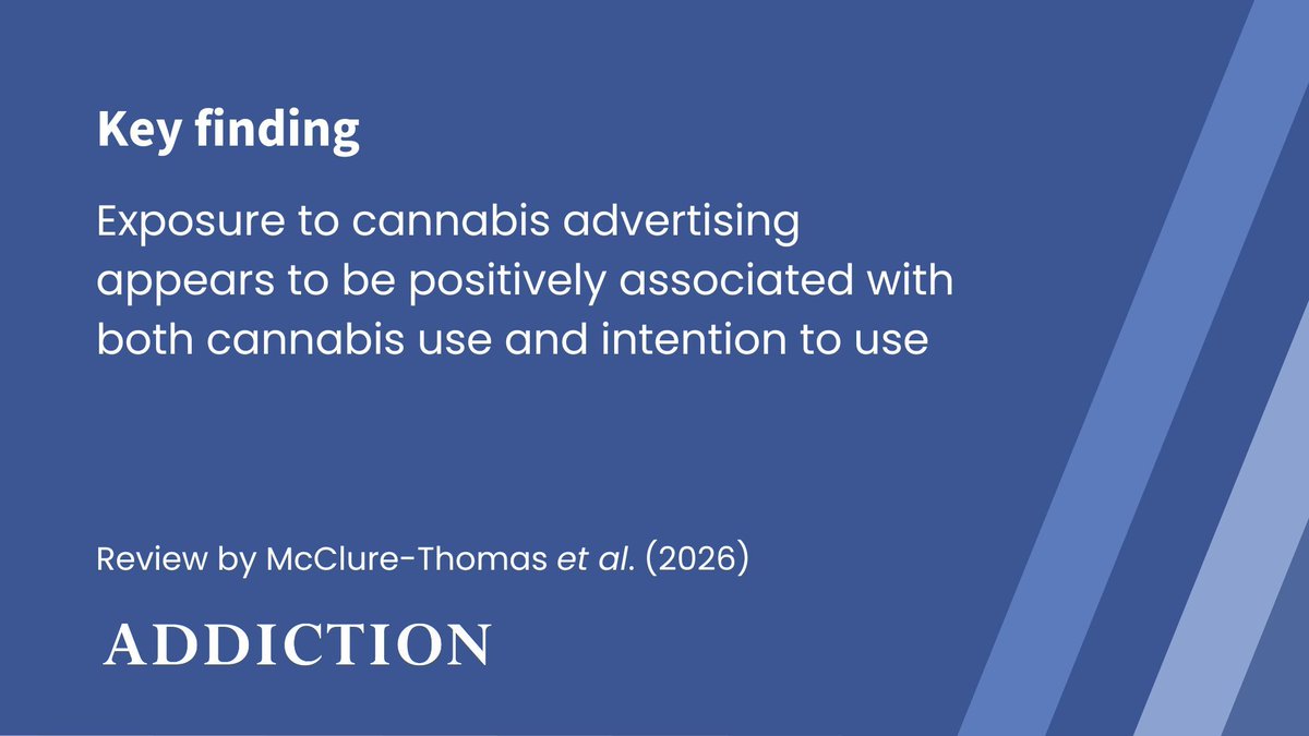 AddictionJrnl's tweet photo. A systematic review and meta-analysis of self-reported exposure to cannabis advertising and its association with cannabis use and intentions https://t.co/zte0gfMRii https://t.co/qgpHLAulRJ